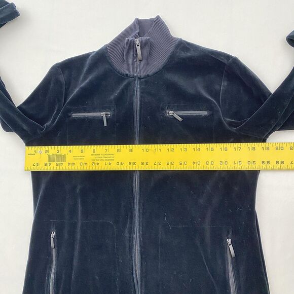 Lauren Ralph Lauren Velour Track Suit Set Womens Small Black Zip Jacket Pants - Picture 8 of 13